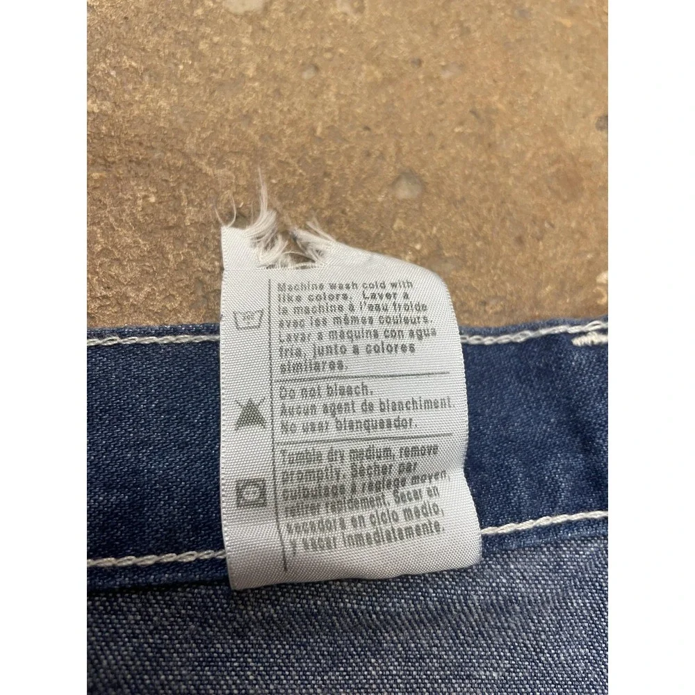 Carhartt Jeans‎ Mens 34x34 Blue Washed Denim Work Dungaree Carpenter Made USA